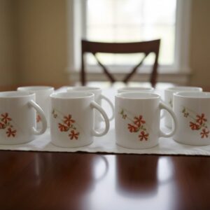 Elegant Floral Coffee Cup Set – 6 Pieces (160 ML Each)