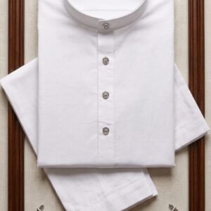 SOLID OFF-WHITE COTTON KURTA WITH PAJAMA